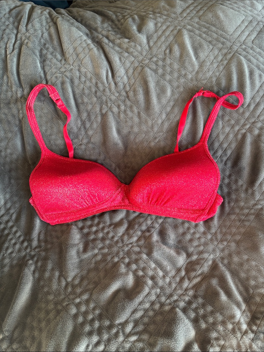 Women's Red Shimmer/Glitter Bra